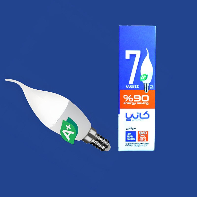 لامپ کم مصرف 7 وات کانیا مدل اشکی پایه E14 بسته 10 عددی