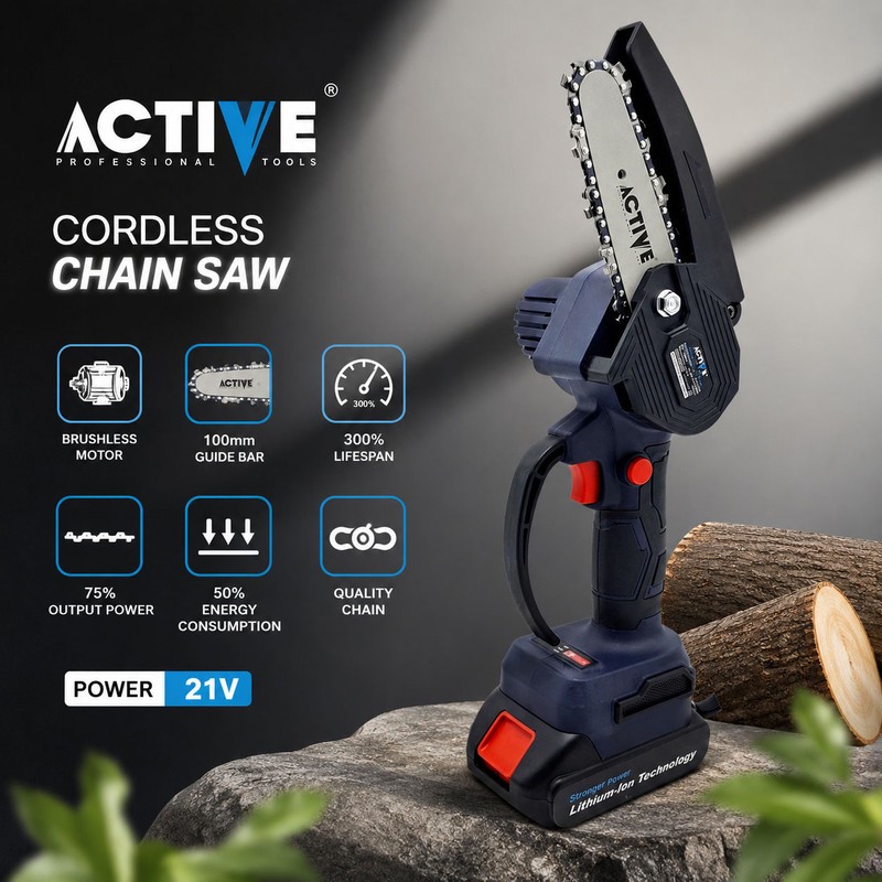 اره زنجیری شارژی براشلس اکتیو مدل AC_33100L کد 47