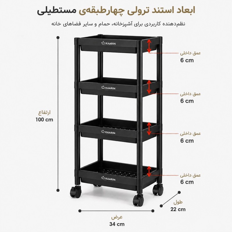 ترولی کارین مدل چهار طبقه 4F