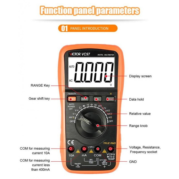 مولتی متر دیجیتال اتورنج ویکتور مدل vc-97