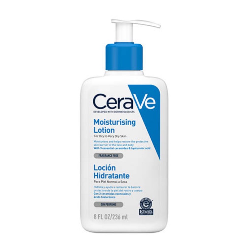 لوسیون بدن ژلی سراوی مدل MOISTURISING LOTION حجم 236 میلیلیتر مناسب انواع پوست بانوان با خاصیت مرطوبکنندگی و محفظه پمپی