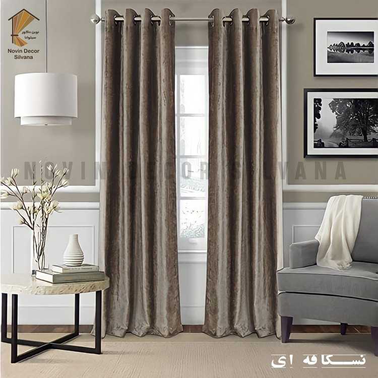 پرده نوین دکور سیلوانا مدل مخمل شانل 280 سایز 280x280 سانتیمتر