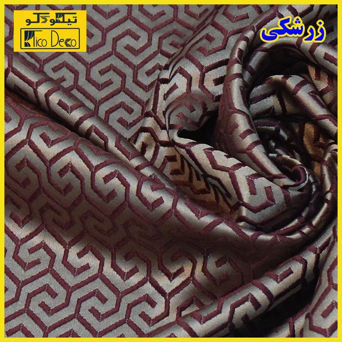 پرده پانچ تیکو دکو مدل ساتن ژاکارت طرحدار ابریشم بافت دار سایز 280x140 سانتیمتر