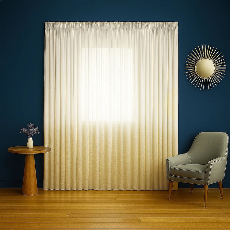 پرده تیکو دکو مدل دوخت ساده حریر ژورژت طلاکوب سایز 280x400 سانتیمتر