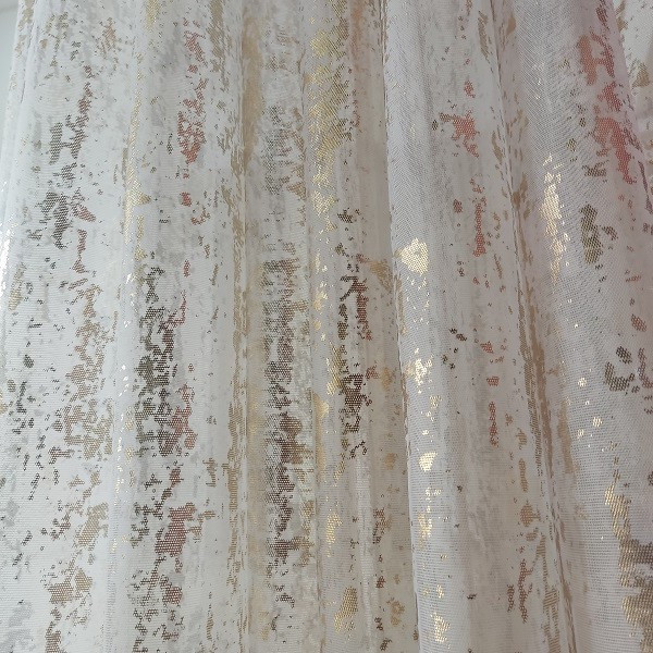 پرده تیکو دکو مدل دوخت ساده حریر ژورژت طلاکوب سایز 280x400 سانتیمتر