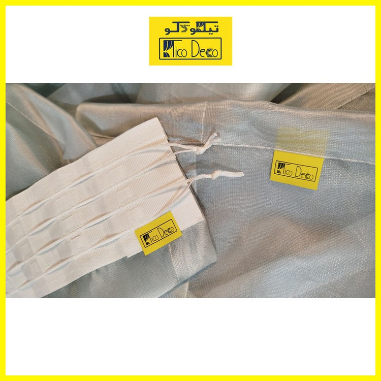 پرده تیکو دکو مدل حریر کلاسیک 7180 دوخت ساده سایز 180x295 سانتیمتر