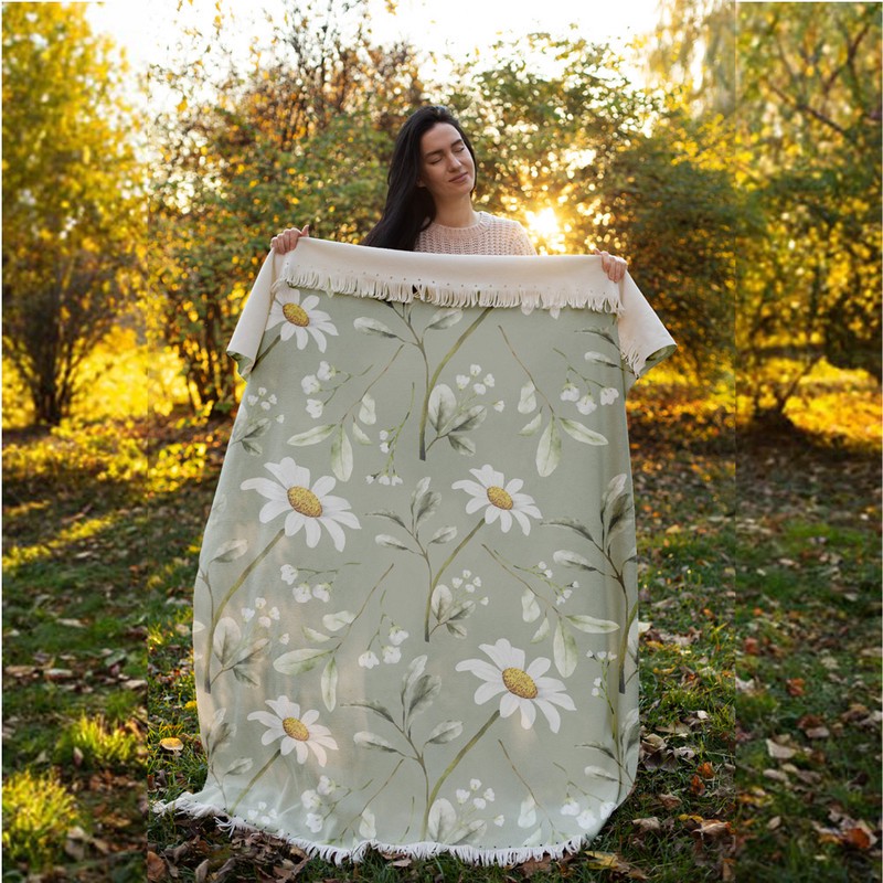 شال مبل مدل بابونه کد f2sh1059 سایز 100x180 سانتی متر