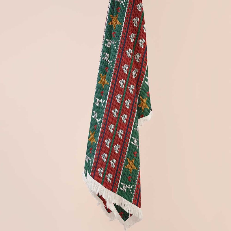 شال مبل مدل جشن کریسمس کد Q1SH1061 سایز 98x180 سانتی متر