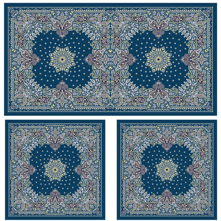 ست رومیزی سه تکه طرح ترمه کد 9961