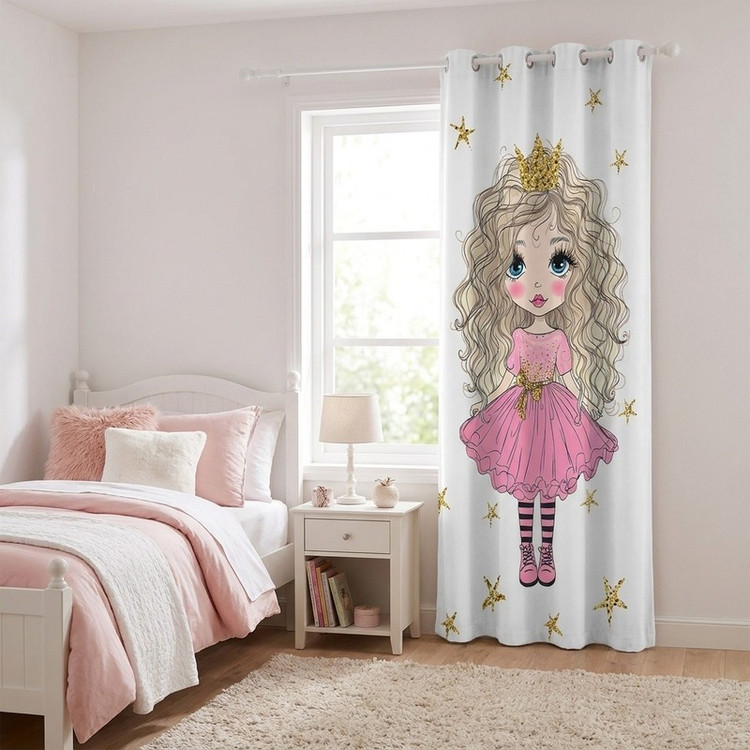 پرده مدل دخترانه مخمل پانچی کد 1003 سایز 140x280 سانتی متر