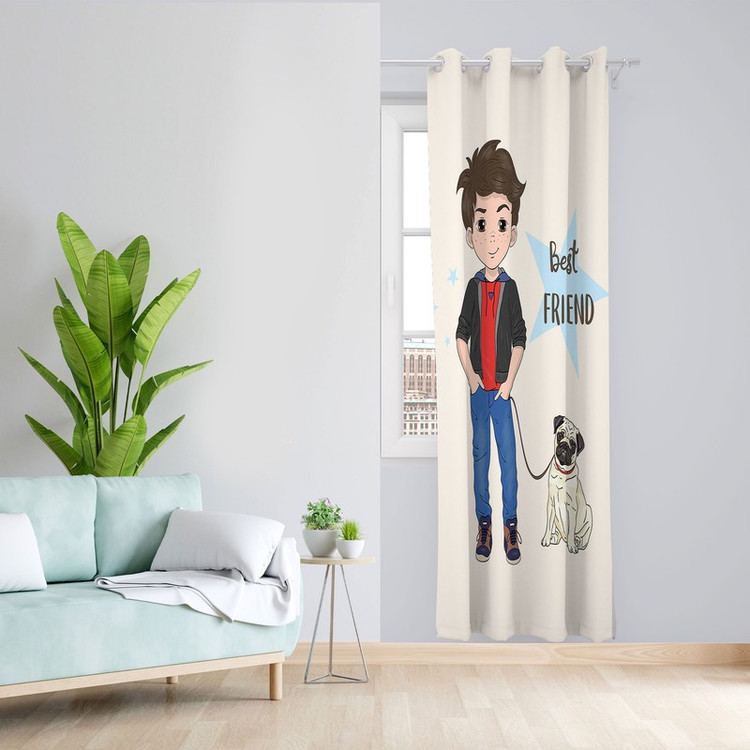 پرده مدل اتاق کودک مخمل پانچی طرح پسرانه کد 4694 سایز 140x280 سانتی متر