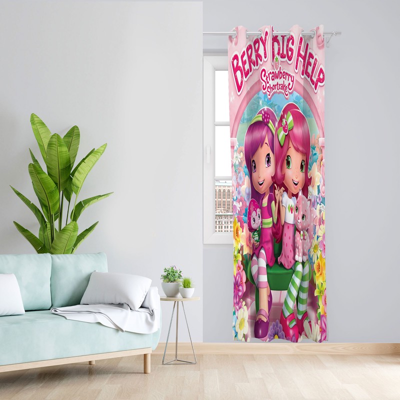 پرده مدل اتاق کودک مخمل پانچی طرح دخترانه کد 4501 سایز 140x280 سانتی متر