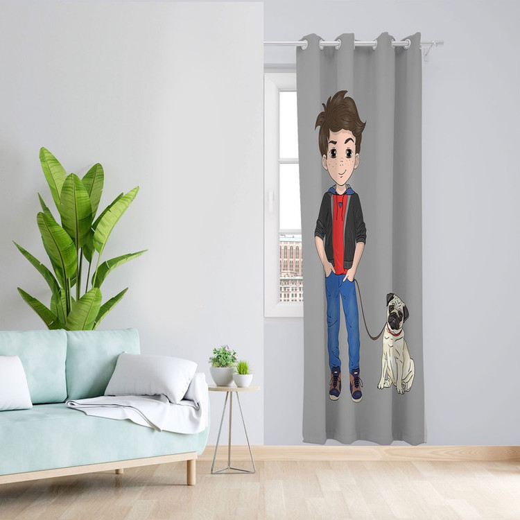 پرده مدل اتاق کودک مخمل پانچی طرح پسرانه کد 4694a سایز 140x280 سانتی متر