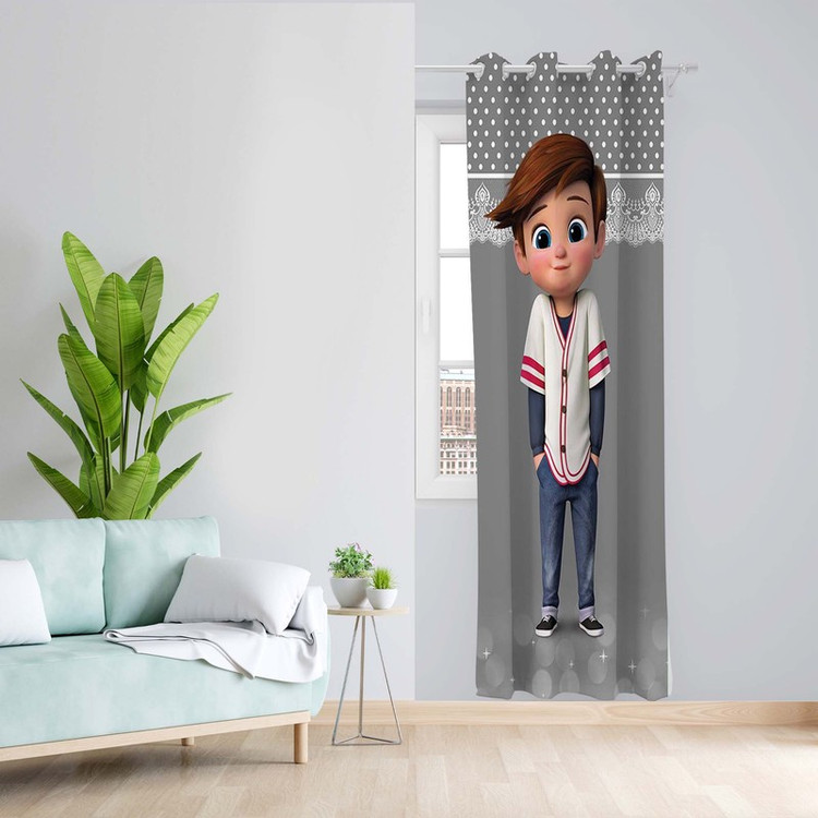 پرده طرح اتاق کودک مدل مخمل پانچی کد 1600 z سایز 140x200 سانتی متر
