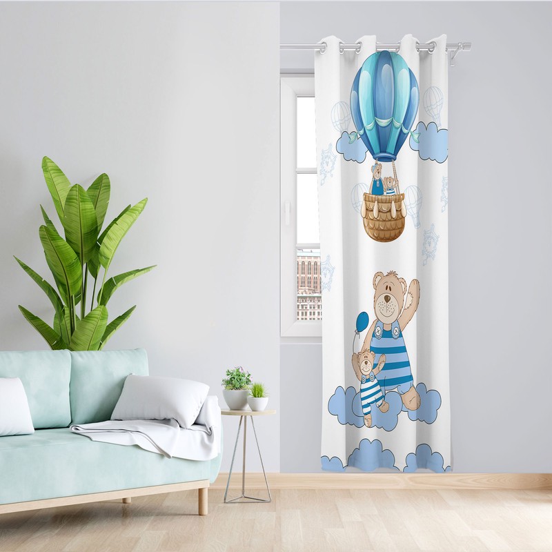 پرده مدل اتاق کودک مخمل پانچی کد 4284 سایز 140x200 سانتی متر