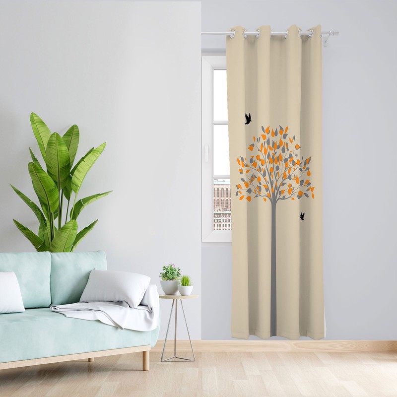 پرده مدل درخت مخمل پانچی کد 1120 سایز 140x280 سانتی متر
