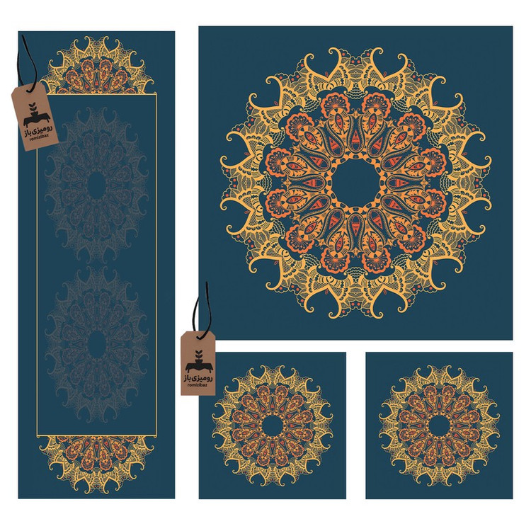 ست رومیزی ۴ تیکه برند رومیزی باز کد P4-0001