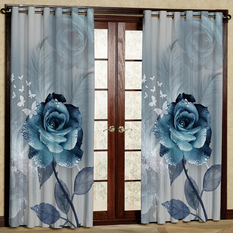 پرده مدل مخمل پانچی طرح گل کد 1030 سایز 200x140 سانتی متر