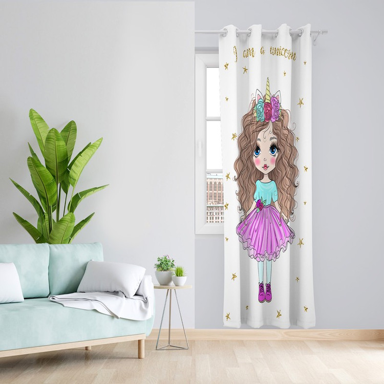 پرده طرح عروسکی مدل مخمل پانچی کد 4286 z سایز 140x200 سانتی متر