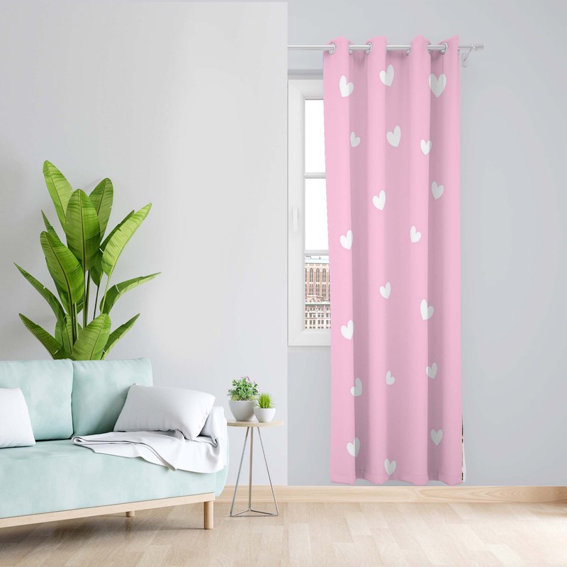 پرده طرح قلب مدل مخمل پانچی کد 5094 z سایز 140x200 سانتی متر