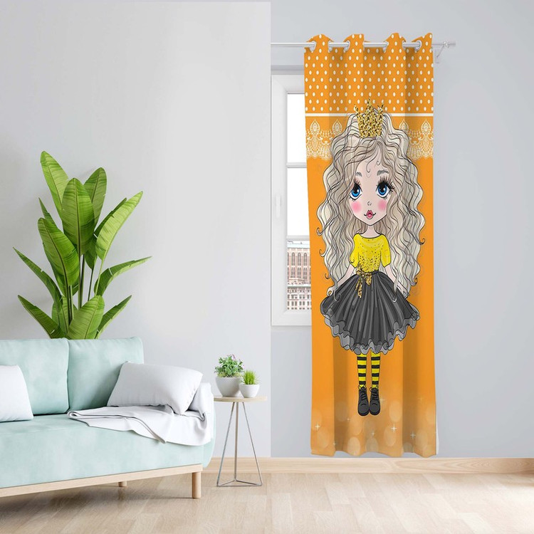 پرده طرح اتاق کودک مدل مخمل پانچی کد 1601 z سایز 140x200 سانتی متر