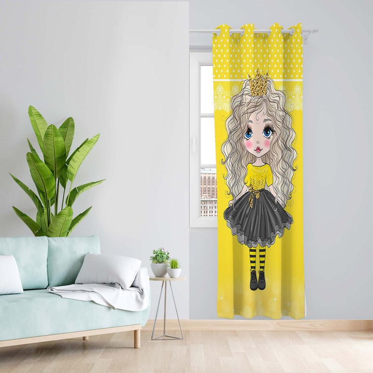 پرده طرح اتاق کودک مدل مخمل پانچی کد 1601 z سایز 140x200 سانتی متر