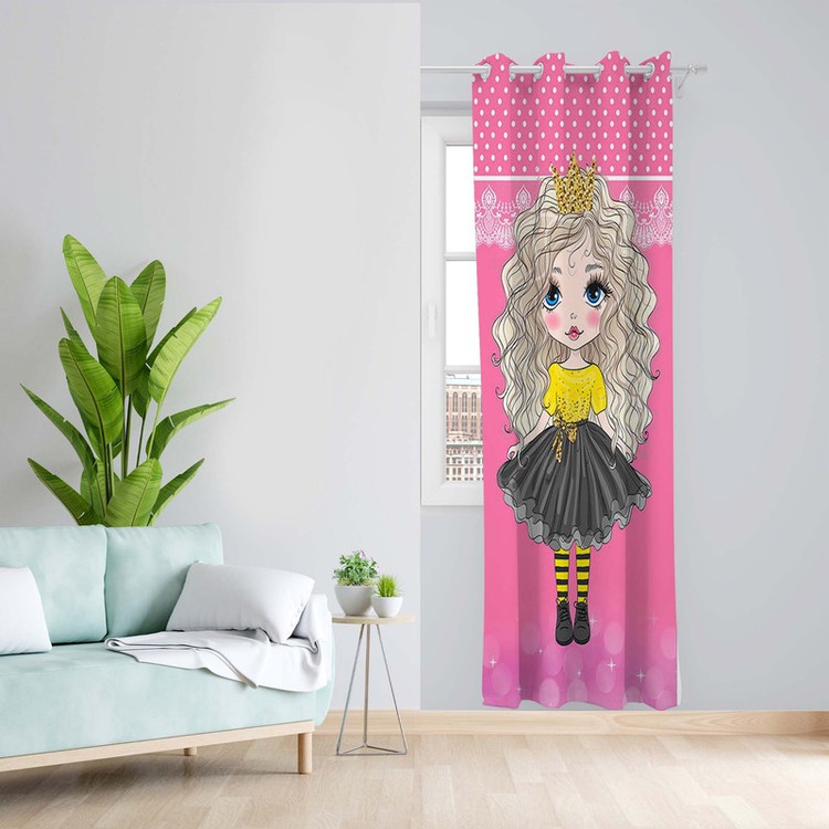 پرده طرح اتاق کودک مدل مخمل پانچی کد 1601 z سایز 140x200 سانتی متر