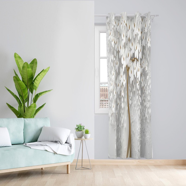 پرده مدل شکوفه مخمل پانچی کد 1037 سایز 140x200 سانتی متر