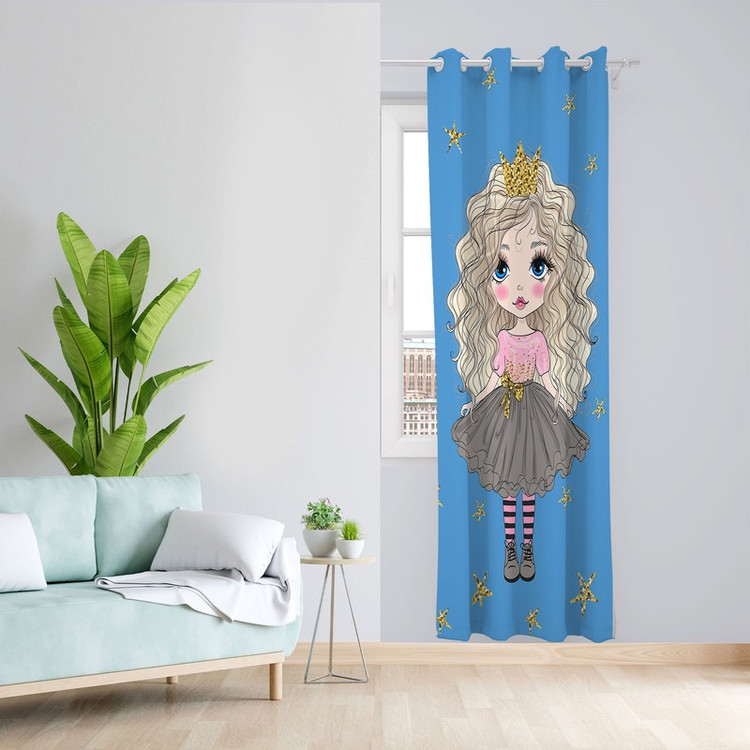 پرده مدل دخترانه مخمل پانچی کد 1838 سایز 140x200 سانتی متر