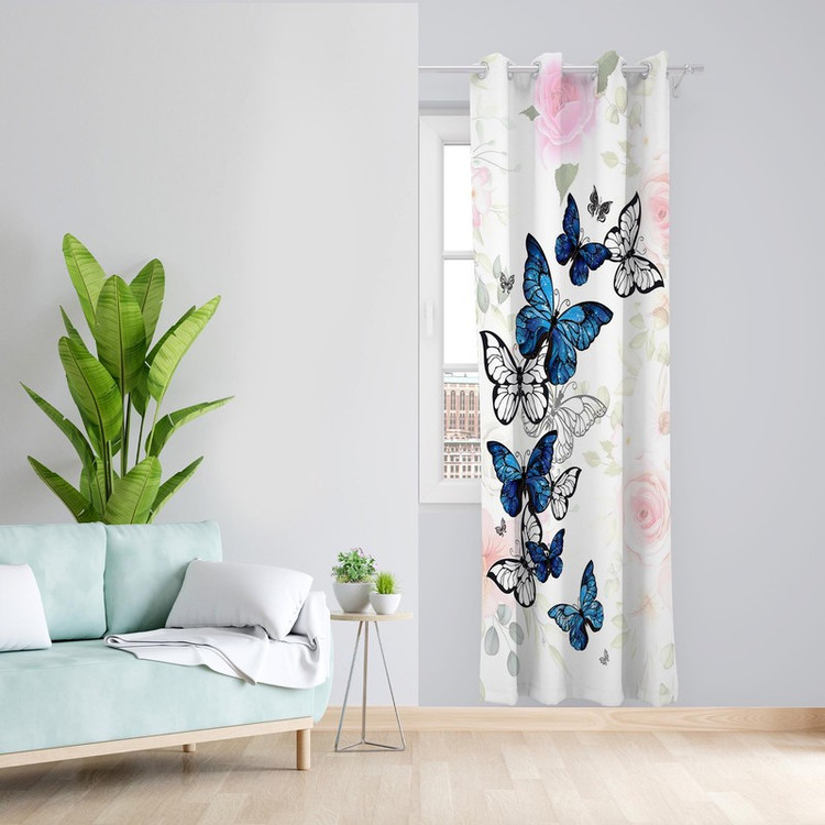 پرده مدل گل مخمل پانچی کد 1064 سایز 140x200 سانتی متر