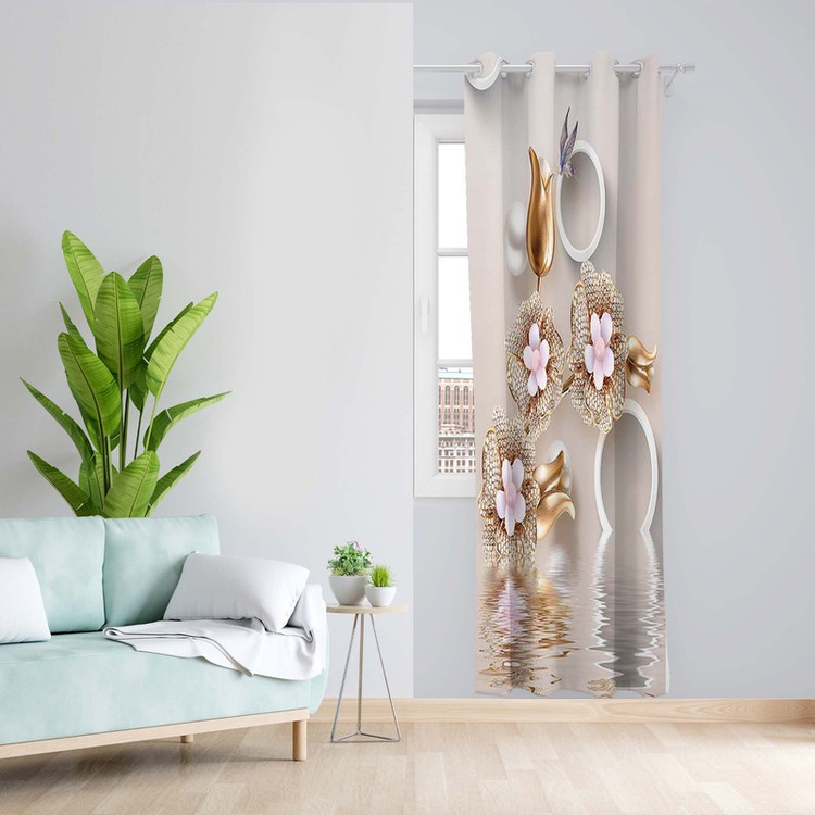 پرده طرح نگین مدل مخمل پانچی کد 1470 z سایز 140x200 سانتی متر