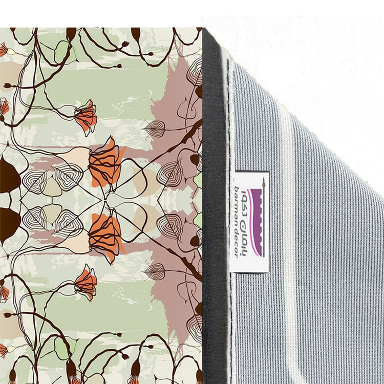 پرده بارمان دکور طرح برگ مدل هازان پانچی کد 4063 W سایز 140x280 سانتی متر