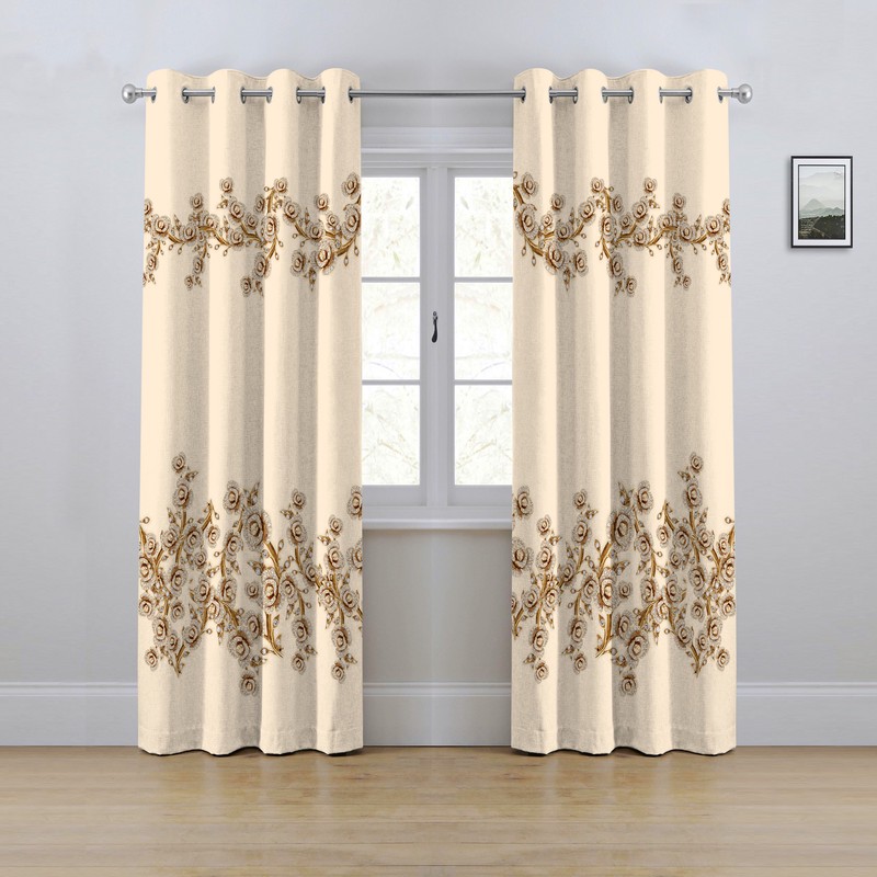 پرده مدل پانچی طرح گل سه بعدی سایز 280x145 سانتی متر