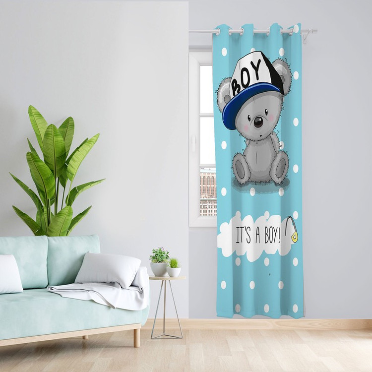 پرده مدل اتاق کودک پسرانه مخمل پانچی کد 4752 سایز 140x200 سانتی متر