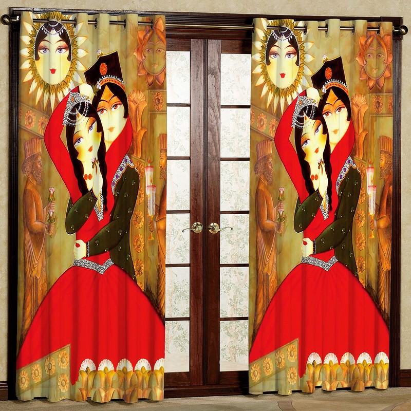 پرده مدل سنتی هازان پانچی کد 1130 سایز 140x200 سانتی متر