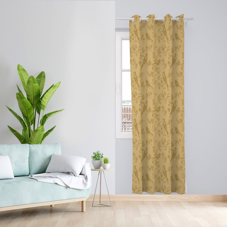 پرده طرح پرنده مدل مخمل پانچی کد 1808 z سایز 140x200 سانتی متر