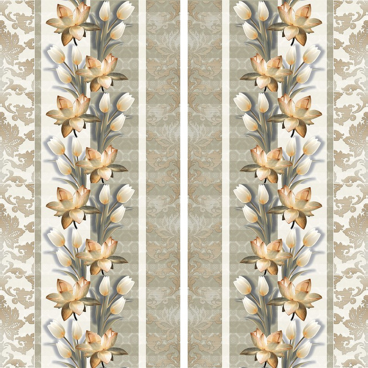 پرده مدل پانچی طرح گل لاله سایز 280x145 سانتی متر