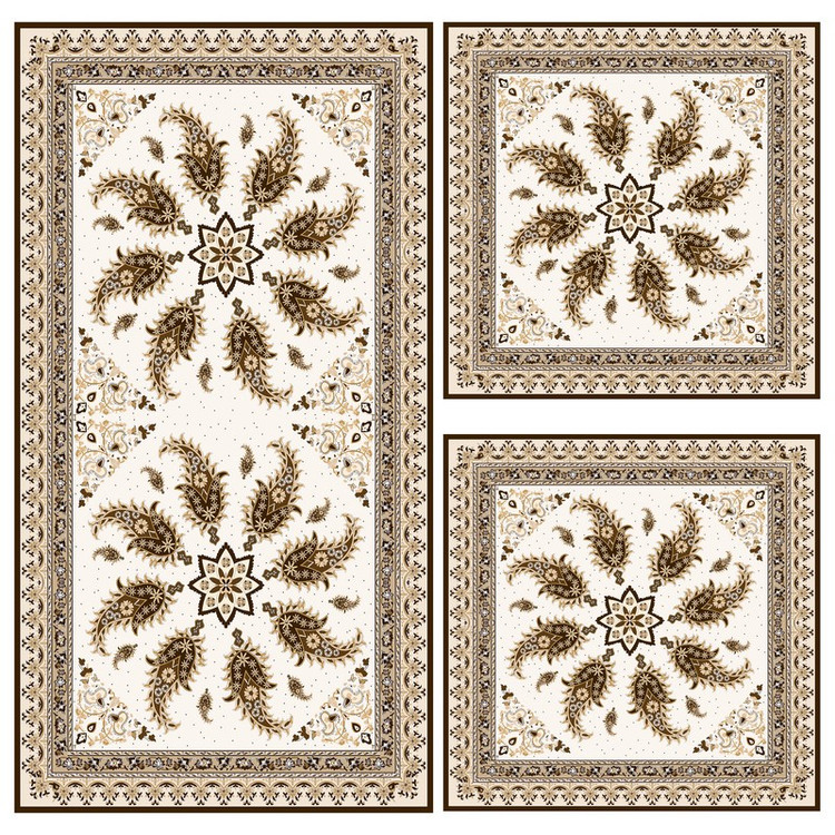 ست رومیزی سه تکه مستطیل مربع طرح قلمکار کد 140078