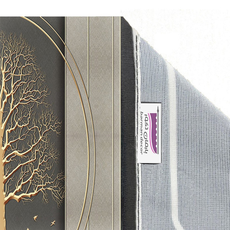 پرده بارمان دکور طرح درخت مدل مخمل پانچی کد 03-2302 W سایز 140x200 سانتی متر