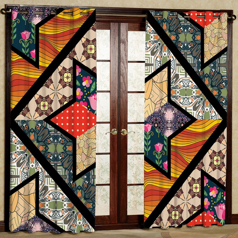 پرده مدل ستاره مخمل پانچی کد 2611 سایز 200x140 سانتی متر