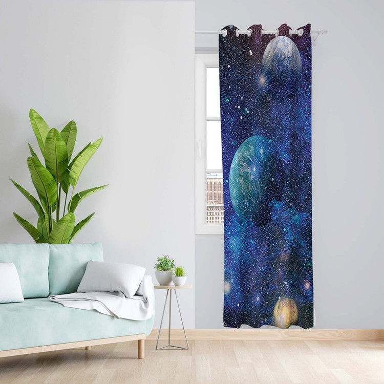 پرده طرح کهکشان مدل مخمل پانچی کد 1541 z سایز 140x200 سانتی متر