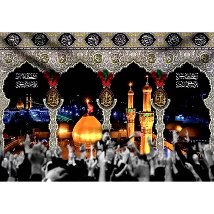 پرچم طرح نوشته مدل امام حسین ع کد 2423D