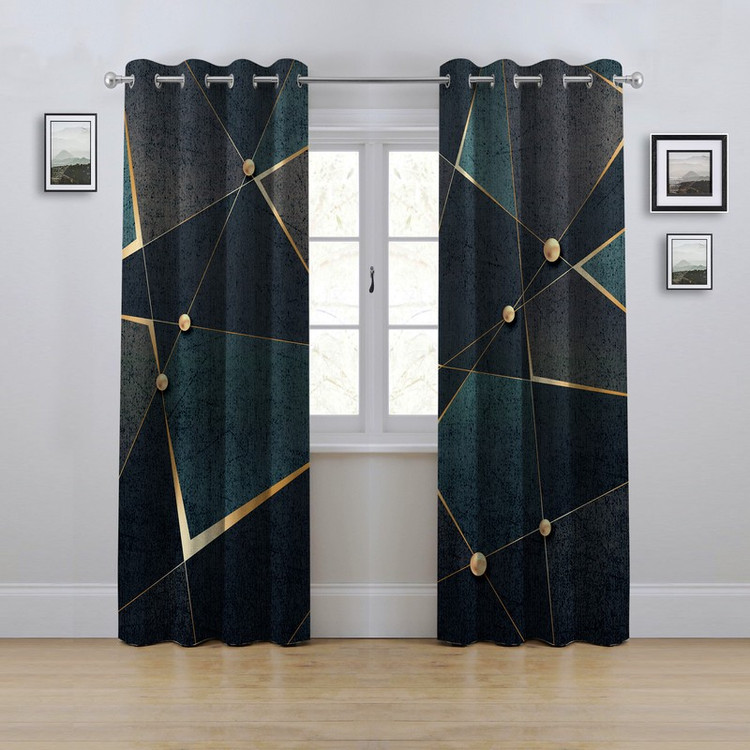 پرده مدل هندسی سایز 280x145 سانتی متر