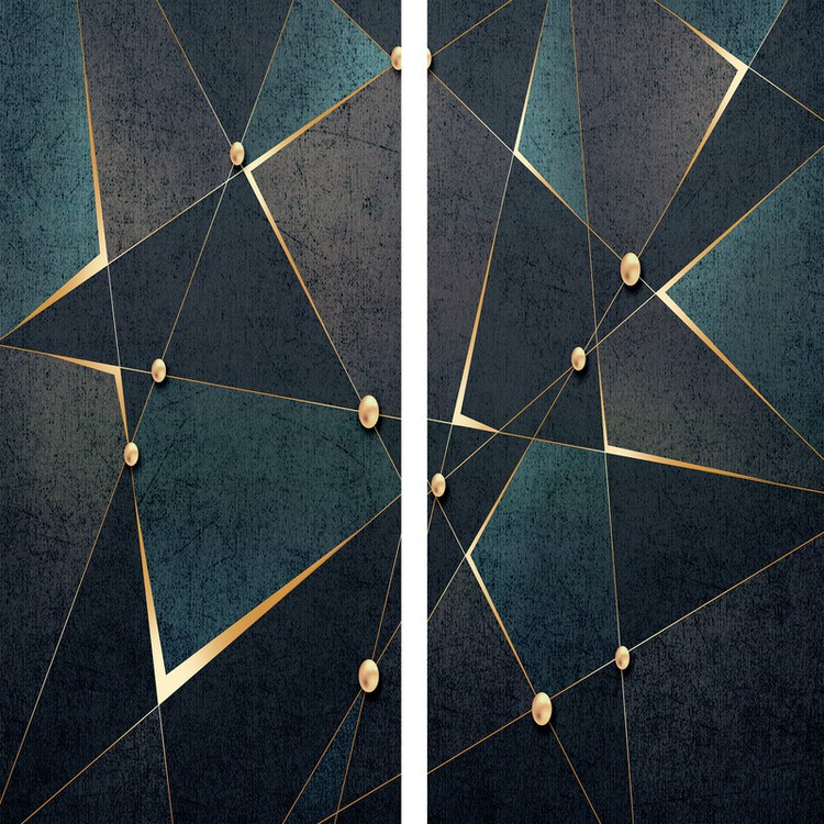 پرده مدل هندسی سایز 280x145 سانتی متر