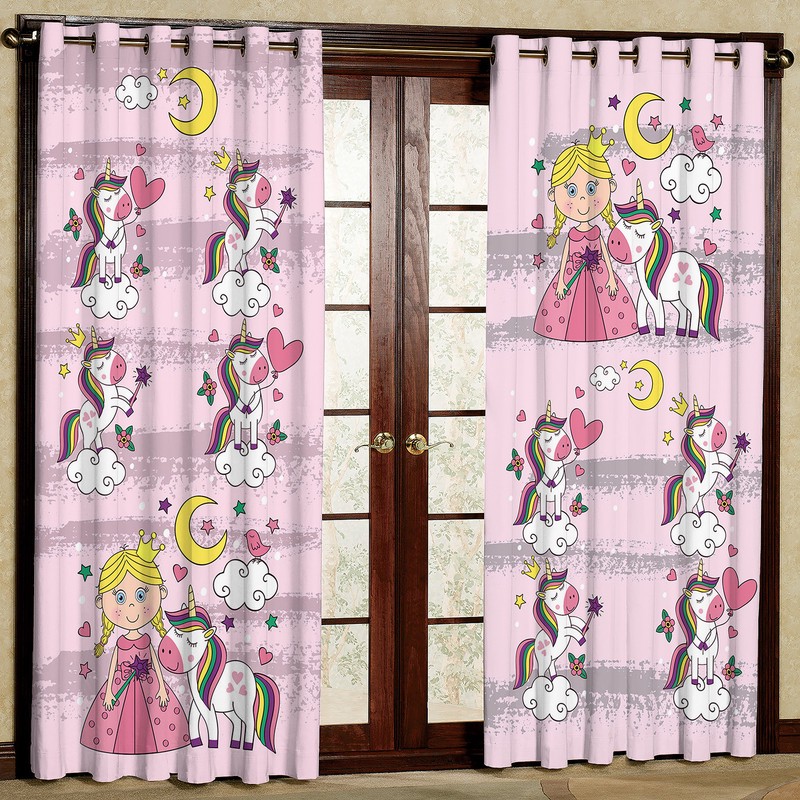 پرده مدل یونیکورن مخمل پانچی کد 4422 سایز 200x140 سانتی متر