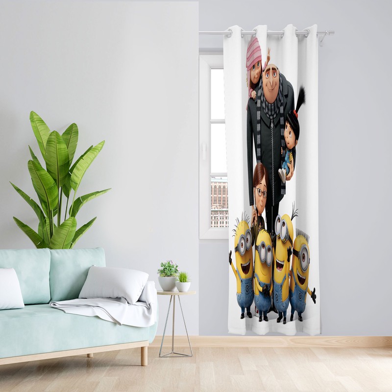 پرده مدل کارتون من نفرت انگیز مخمل پانچی کد 2647 سایز 140x200 سانتی متر