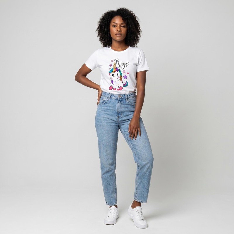 تیشرت زنانه طرح اسب تک شاخ magic unicorn یونیکورن کد 3638