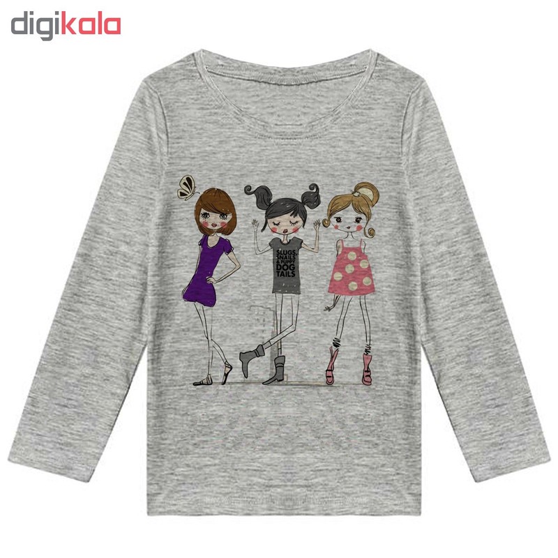 تیشرت آستین بلند دخترانه طرح girls کد K48