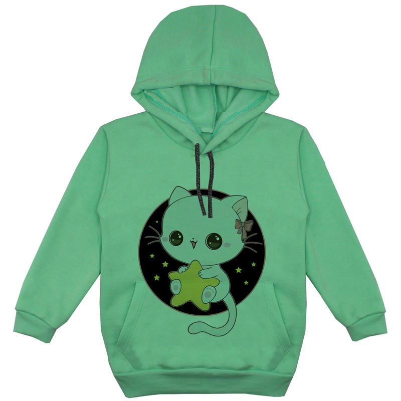 هودی دخترانه مدل گربه و ستاره F102