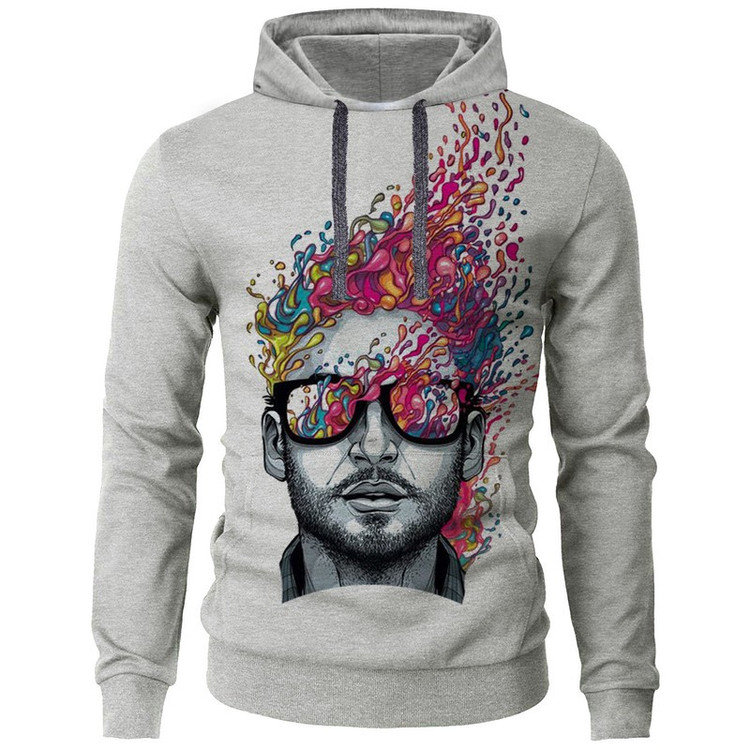 هودی مردانه طرح Colorful Man مدل AP11